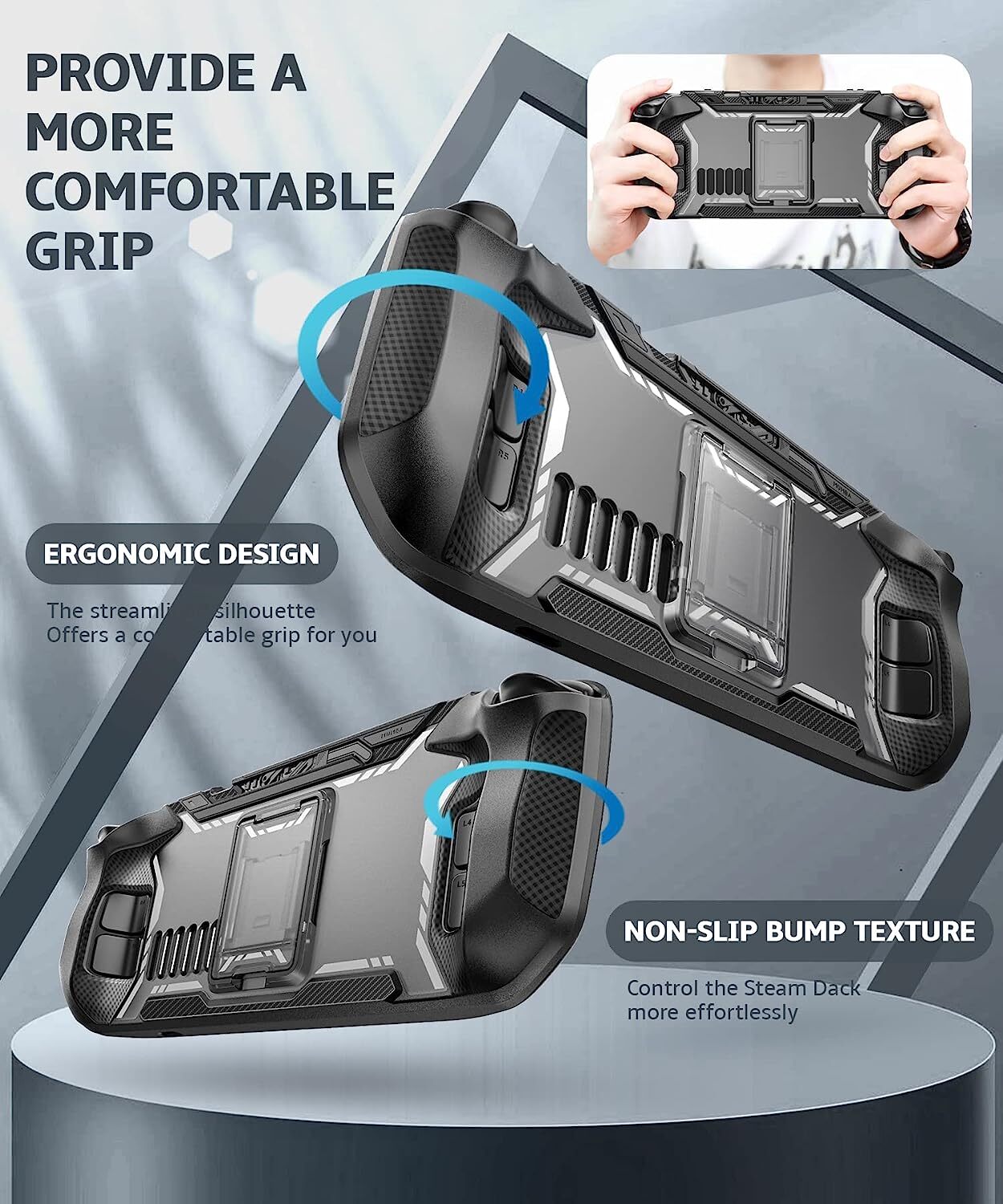 For Steam Deck OLED Grip Case Mumba Anti-Slip Shockproof Cover / Carrying Case