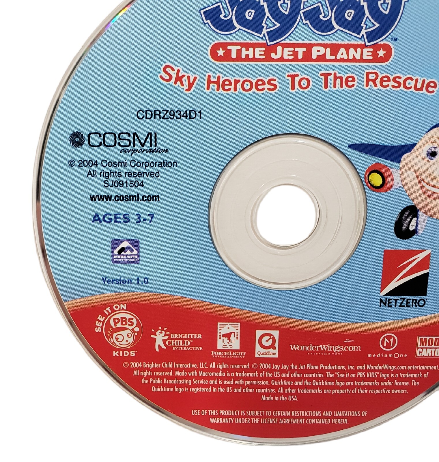 Jay Jay The Jet Plane Sky Heroes To The Rescue PC CD Rom Mac Win New Disc Only