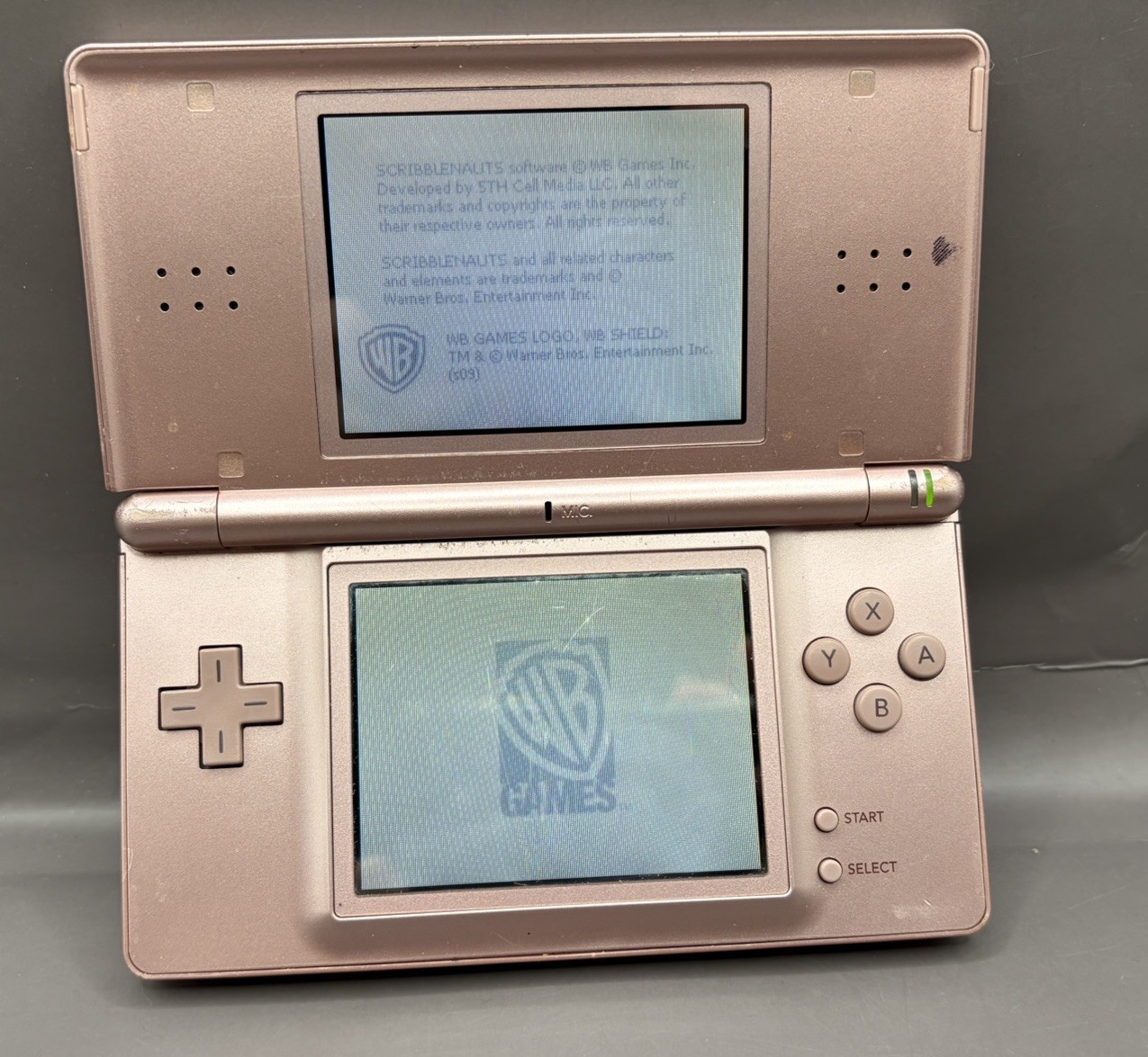 Nintendo DS Lite Metallic Rose Pink Handheld Video Game Console Only With Stylus