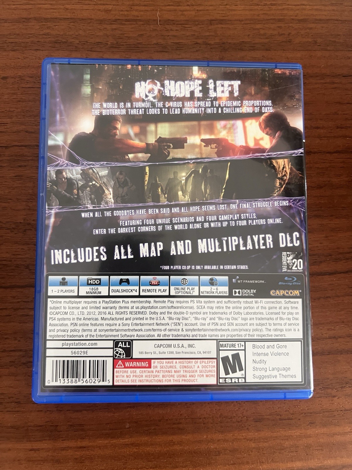 Resident Evil 6 (Sony PlayStation 4, 2016) Blue Label Tested & Works