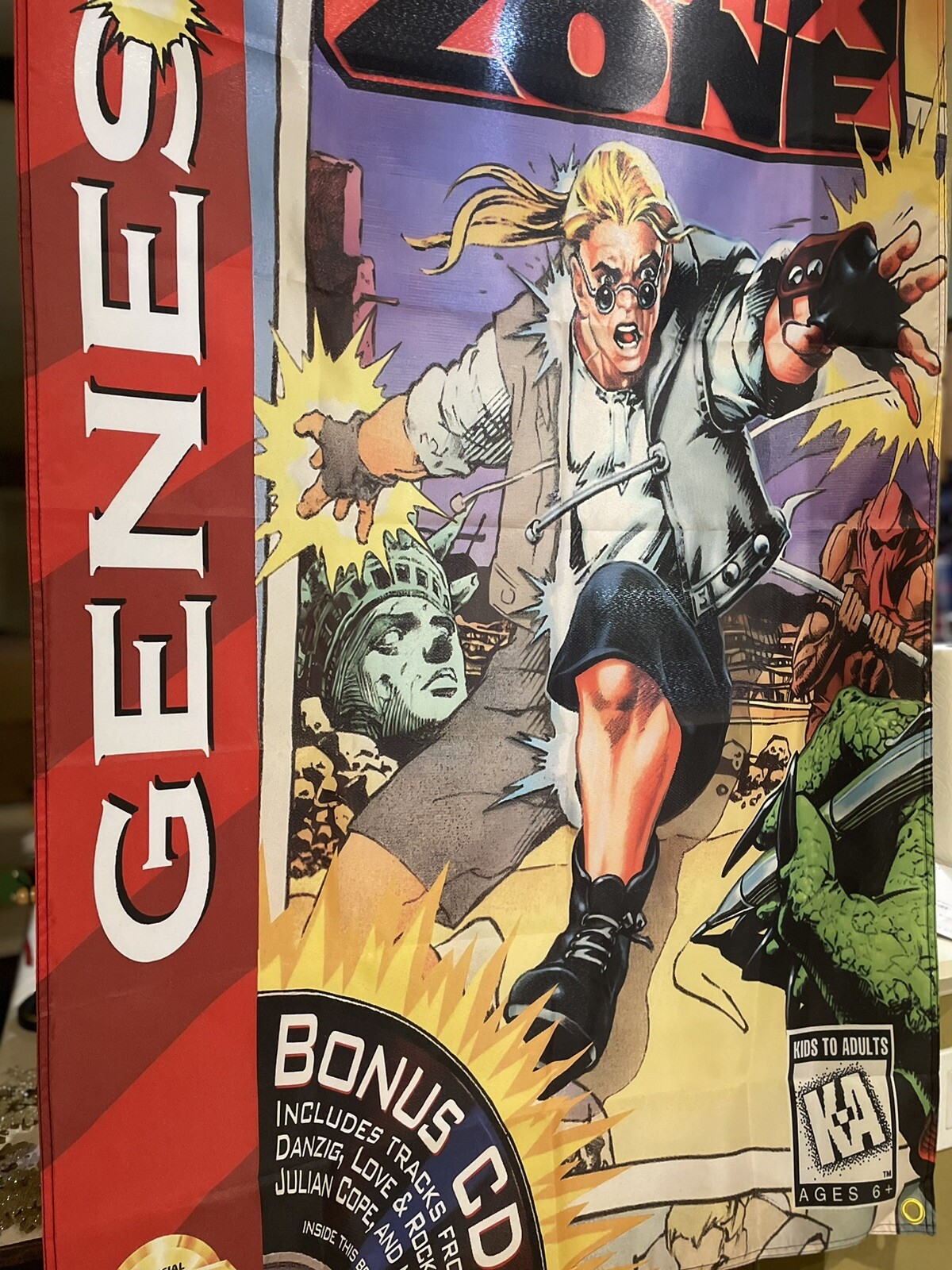Comix Zone 5ft Flag Sega Genesis 1995 Banner Poster