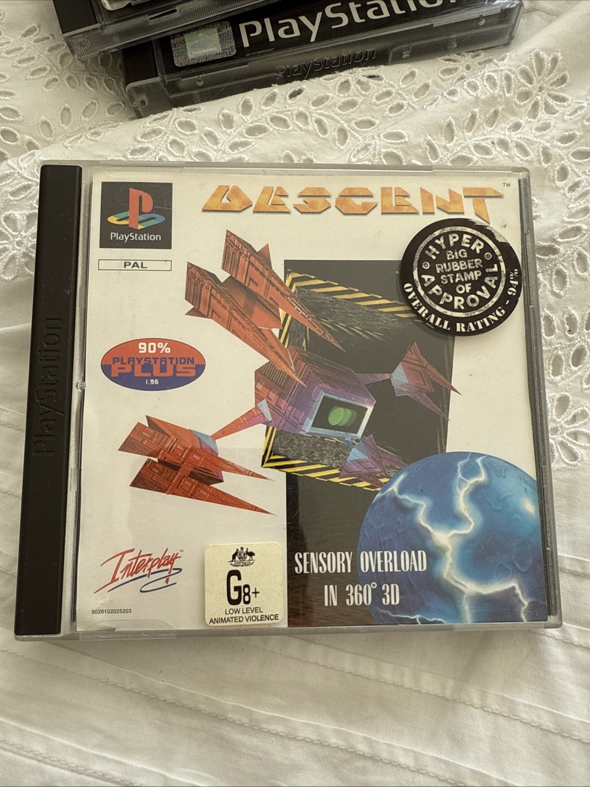 1996 Interplay Productions Descent PS1 PlayStation Game + Manual
