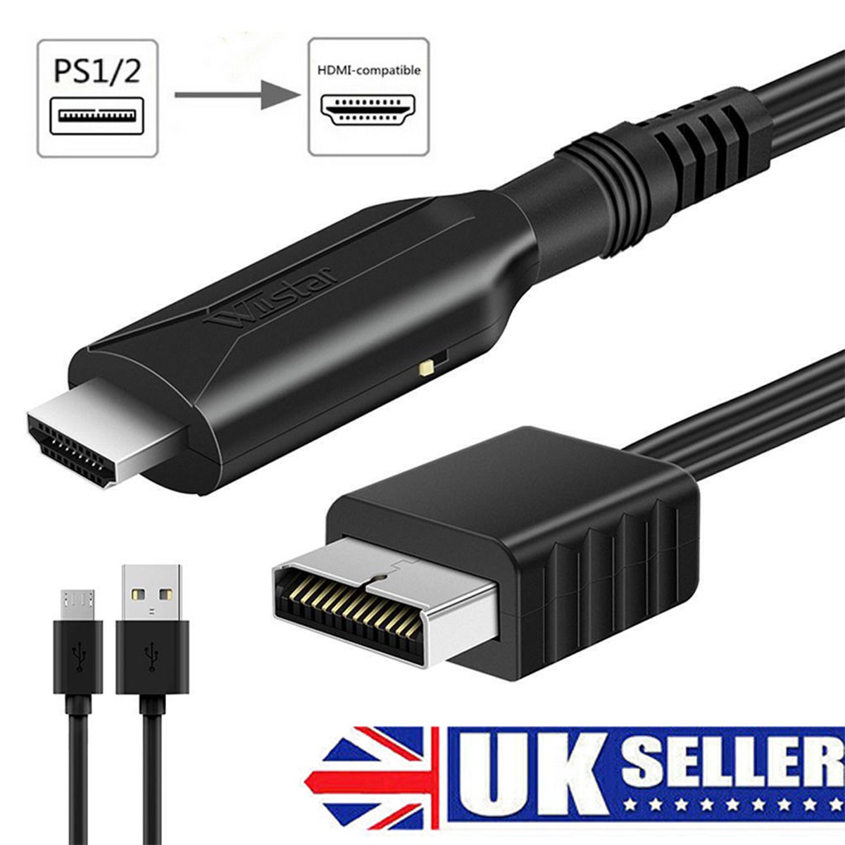For Playstation PS2 PS1 to HDMI Converter Adapter HD Link Cable 1080P 720P
