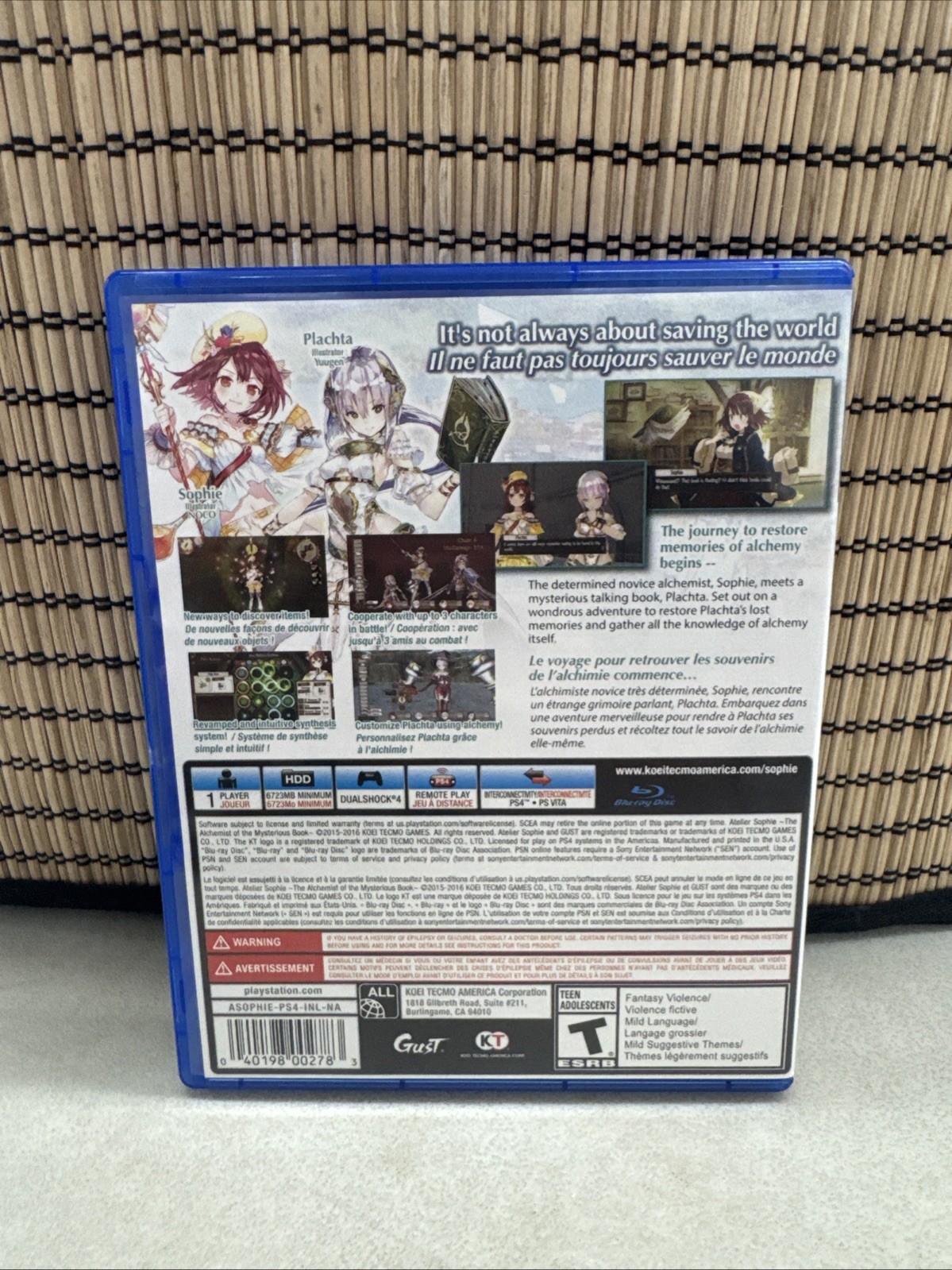 Atlier Sophie: The Alchemist Of The Mysterious Book PlayStation 4 PS4 Signed