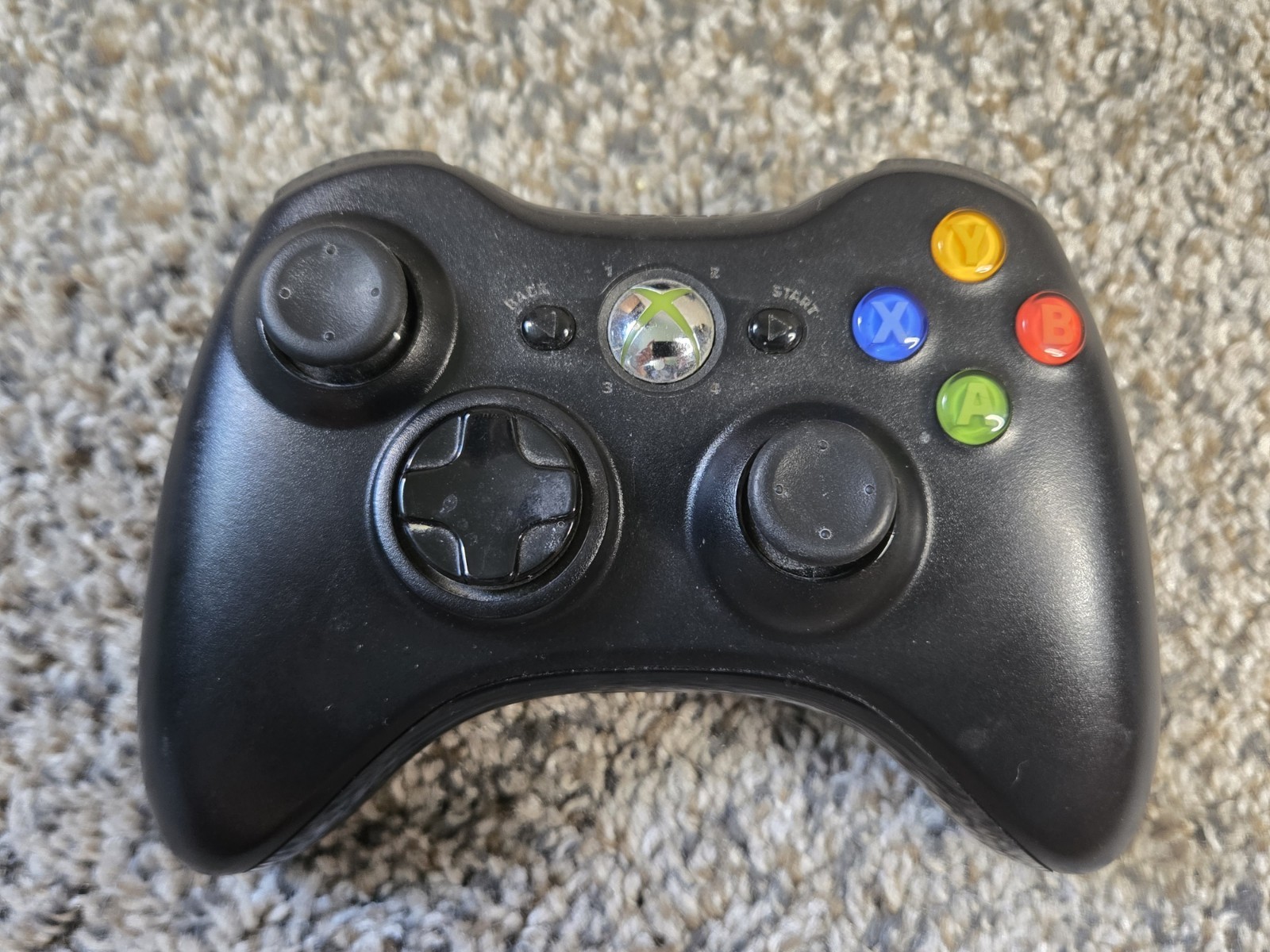 Microsoft Xbox 360 S 120 GB Black Console 1439 w/ Controller Cords & Game Tested