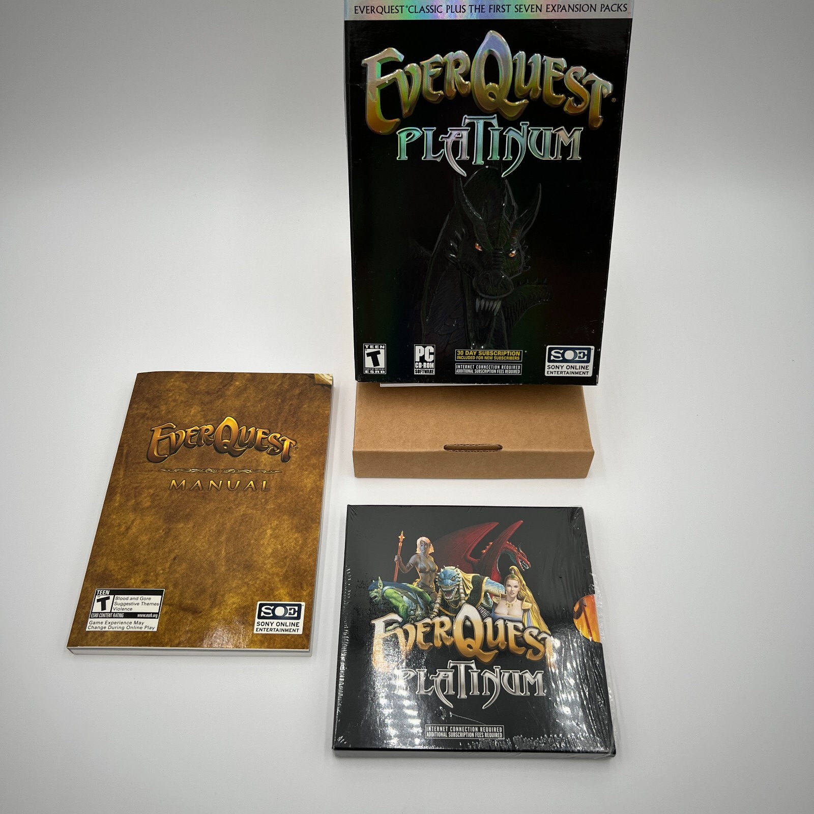 EverQuest Platinum (Classic + 7 Expansions) PC CD-ROM Small Box w/Manual NO MAP