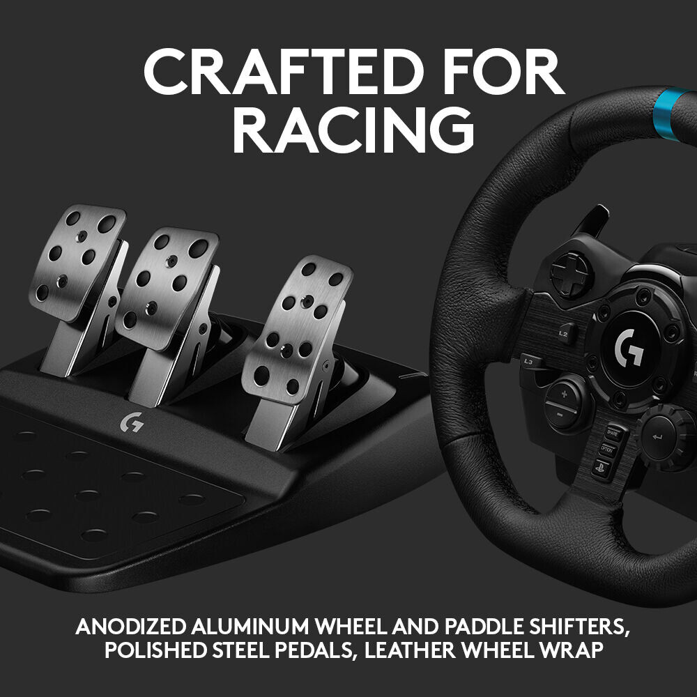 Logitech G923 Racing Wheel & Pedals for PC PS4 & PS5 Featuring TRUEFORCE