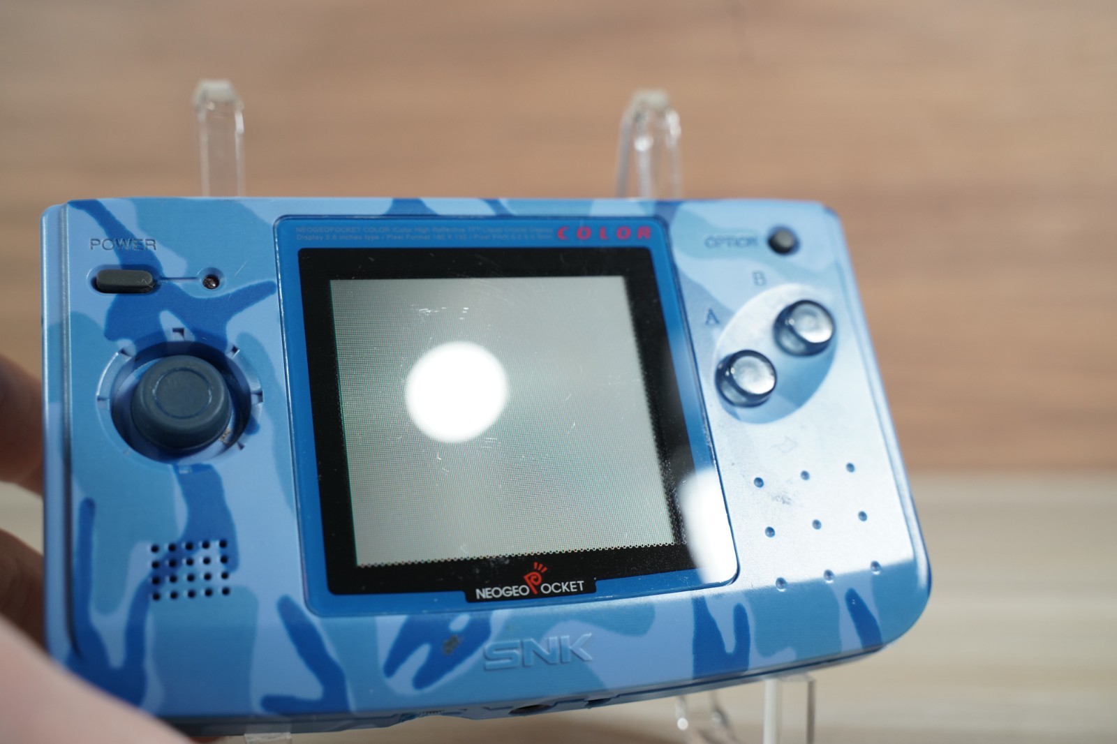 Neo Geo Pocket Color SNK Camouflage Blue Console Only Tested No Battery Cover
