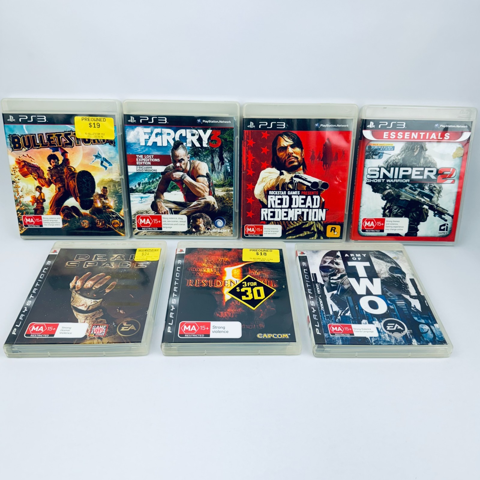 PS3 Games Bundle (MA15+) Lot of 7 Sony Playstation Shooter War FPS Mixed Title