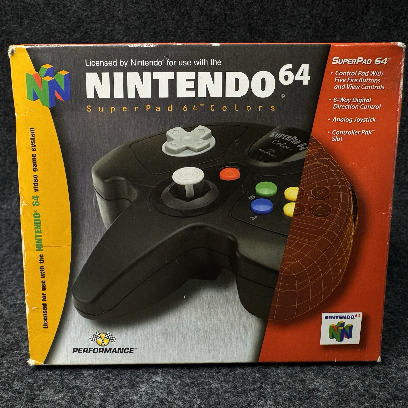 Performance SuperPad 64 Colors N64 Nintendo 64 Controller Boxed Black