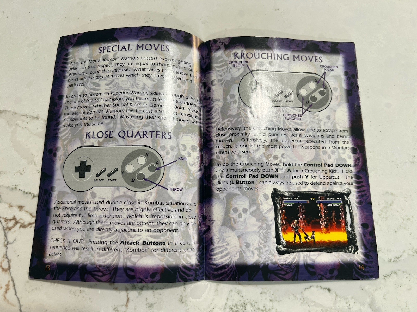 Ultimate Mortal Kombat 3 Instruction Booklet SNES Instruction Manual Only