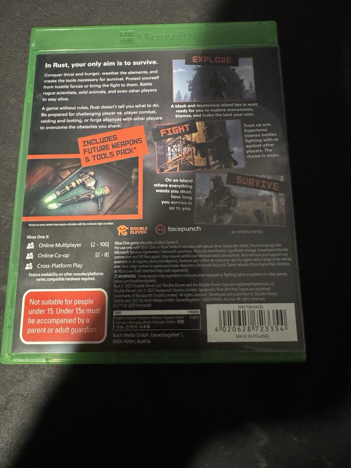 Rust Console Edition Xbox One Physical Koch Media 816819017678