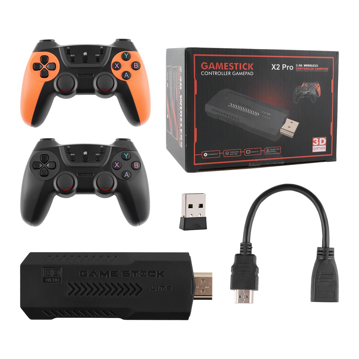 X2 Pro 4K Game Stick 35,000+ Games 256GB Dual Wireless Controllers Retro Console