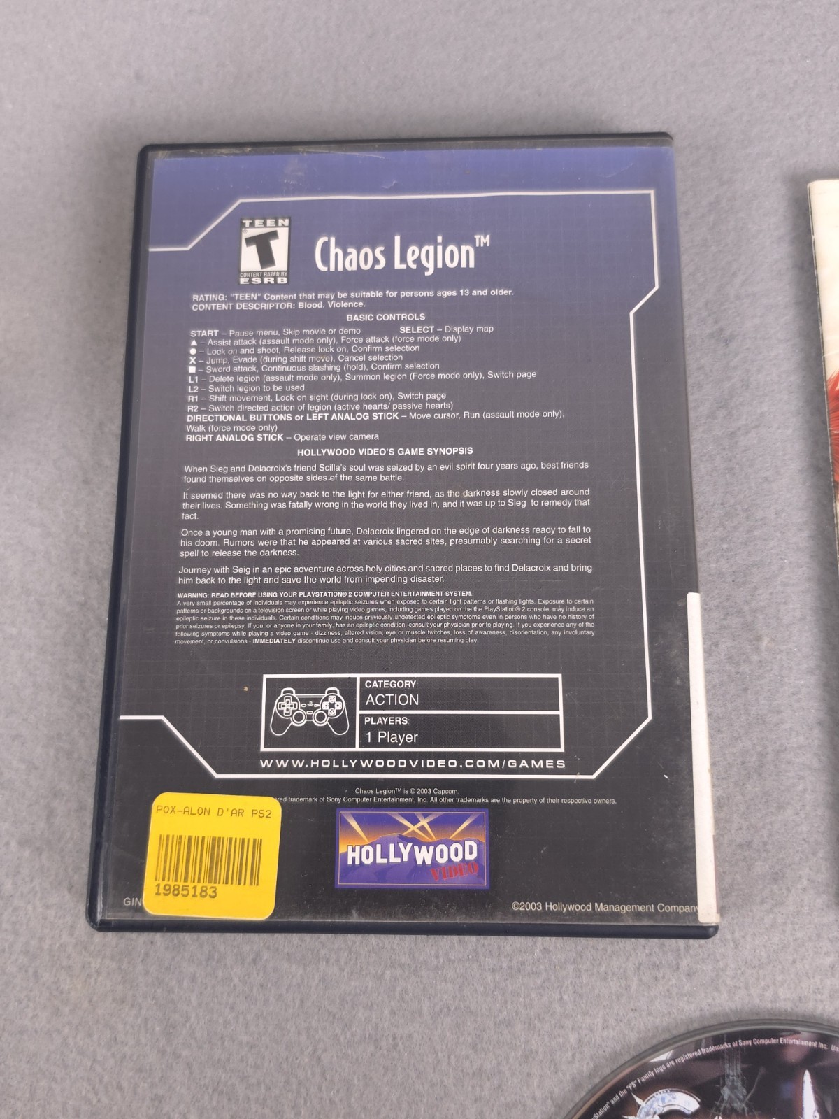 Chaos Legion (Sony PlayStation 2, PS2, 2003) Complete CIB – TESTED – Nice!