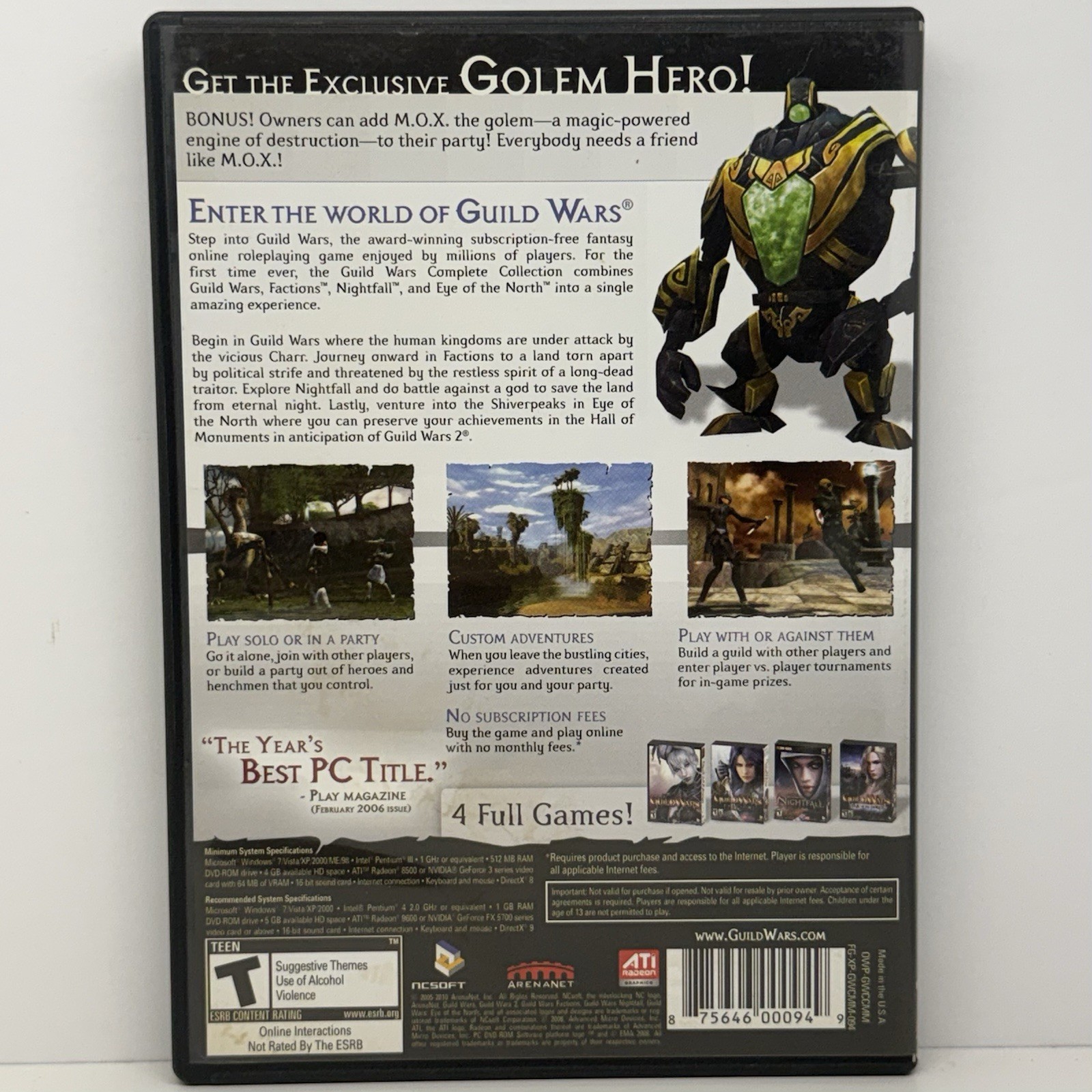 Guild Wars (PC DVD-ROM, 2010) Complete Collection Includes All 4 Games – NCSOFT