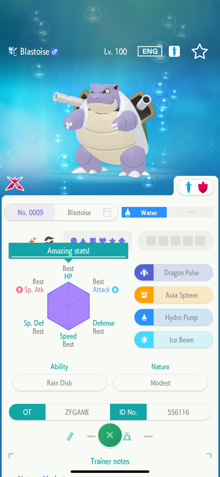 ✨6IV SHINY Blastoise + EVS🚀 POKEMON HOME✨Champions✨Online delivery⚡