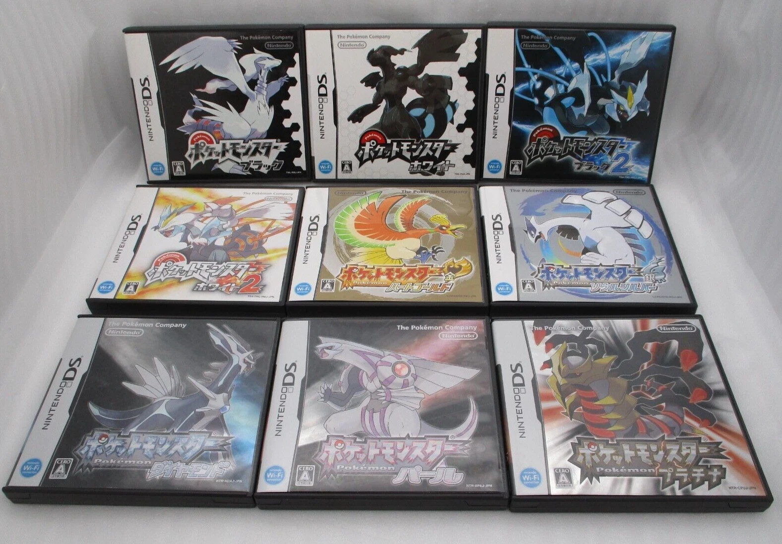 DS Pokemon Black 1,2 White 1,2 Gold Silver Pearl Diamond Platinum 9Games Japan