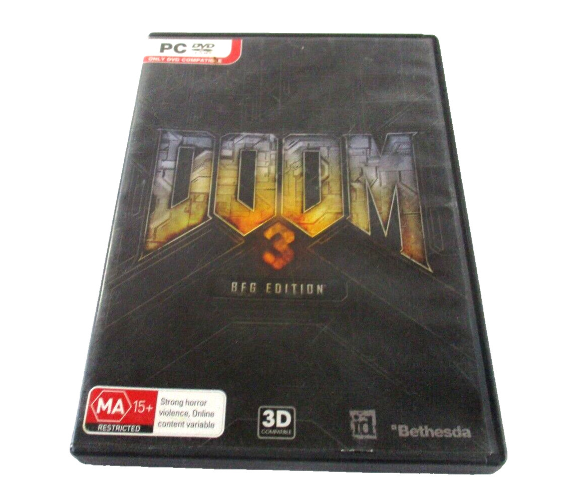 Doom 3 BFG Edition PC DVD ROM Windows Game MA15+ Manual 2012 Bethesda Tested