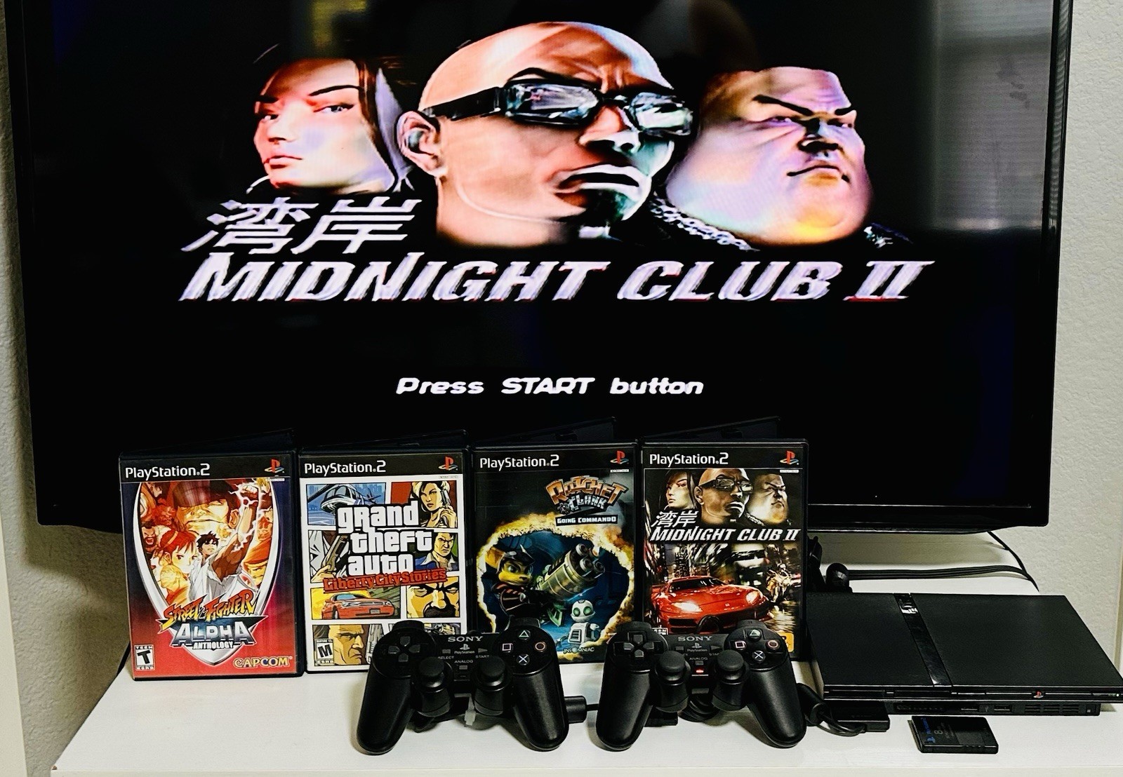 Sony PlayStation 2 PS2 Slim Console Bundle SCPH-70001 W/4 Games, M. Card & More!
