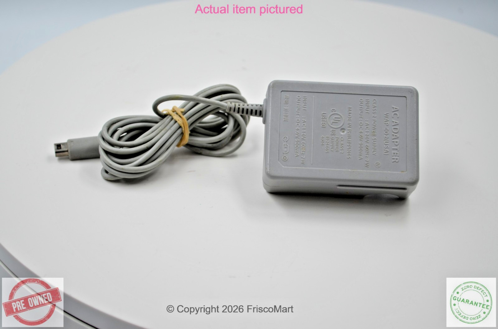 Nintendo WAP-002(USA) 4.6v 900mA Authentic OEM AC Power Adapter