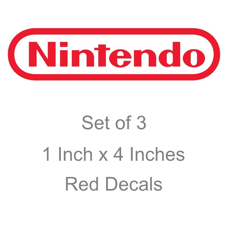 Set of 3 Nintendo NES Sticker Decal Logo Super SNES 1″x 4″ RED – Free Shipping