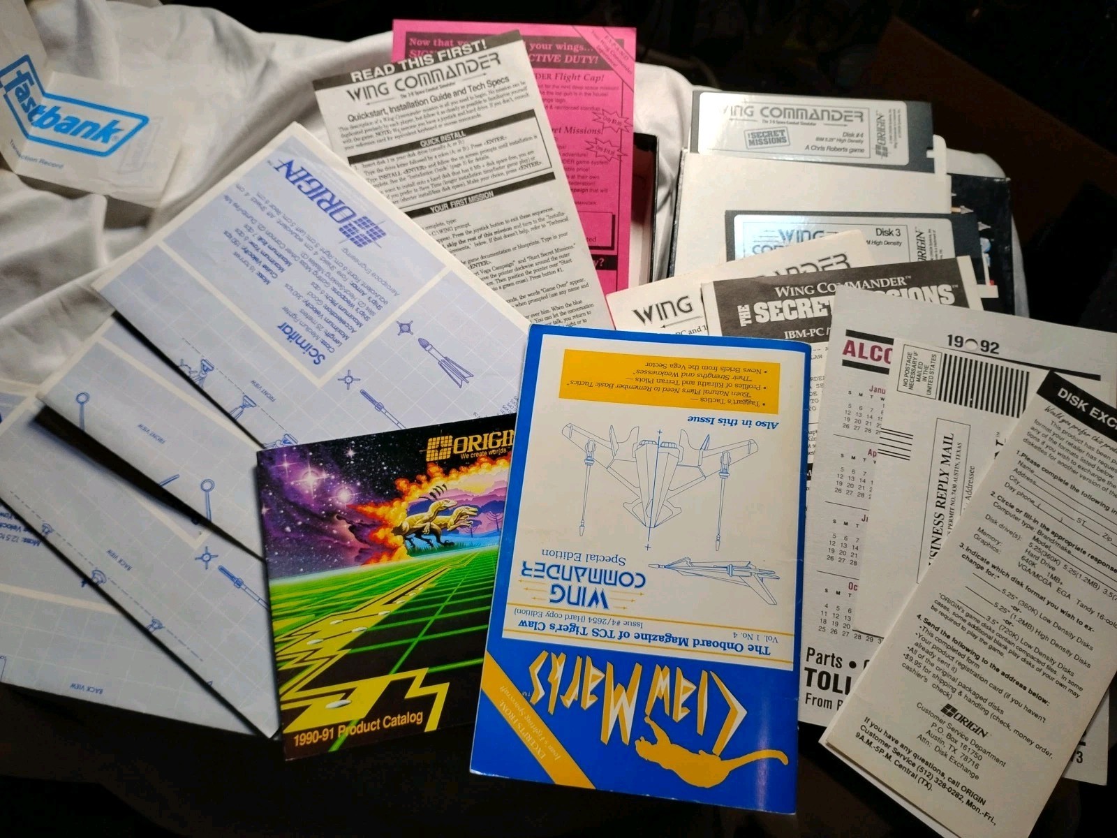 Wing Commander Original Origin PC Big Box 1990 IBM 5.25″ Disks DOS RARE +Wc2/Cd