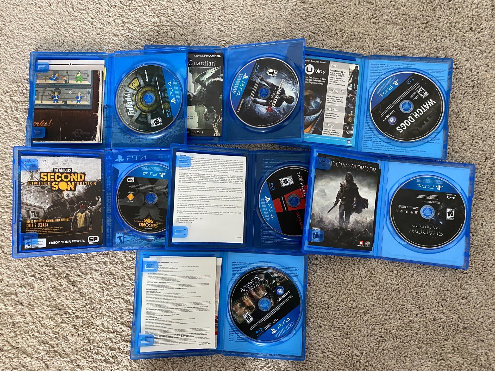 Ps4 Open World Game Lot of 7: Fallout 4, Uncharted 4, MGS V, AC Syndicate
