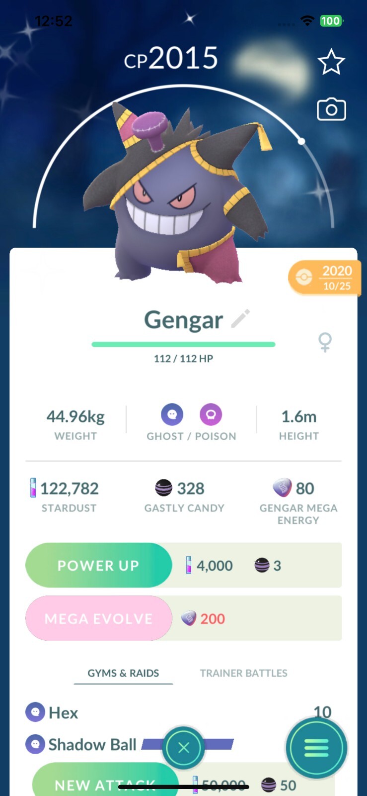 Shiny Gengar wearing Halloween Mega Banette costume – Trade – SALE