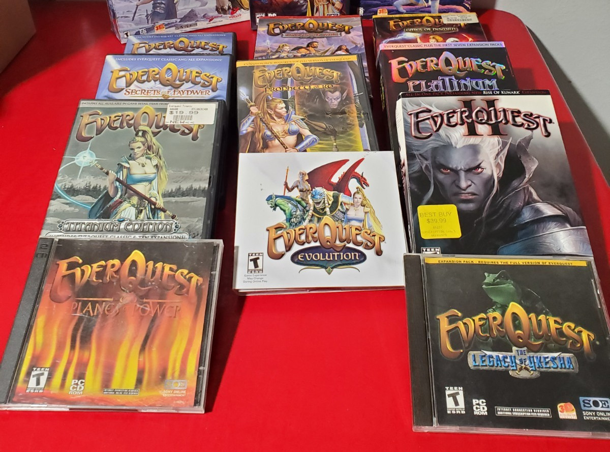 Rare Unique Lot of 14 EverQuest PC-CD Rom Video Games and Expansions