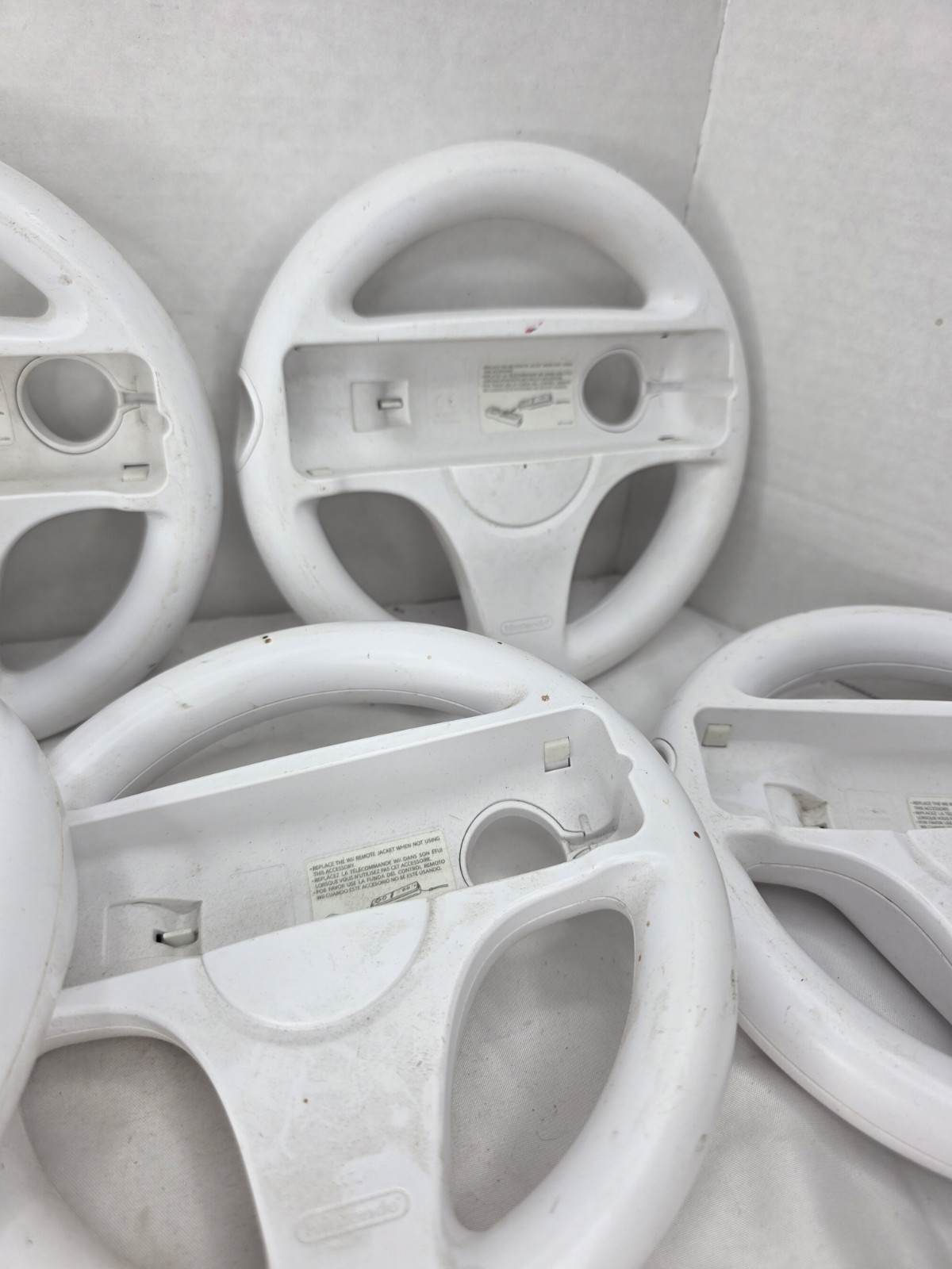 Lot of 7 Nintendo Wii Steering Wheels RVL-024 Mario Kart Remote Attachments OEM