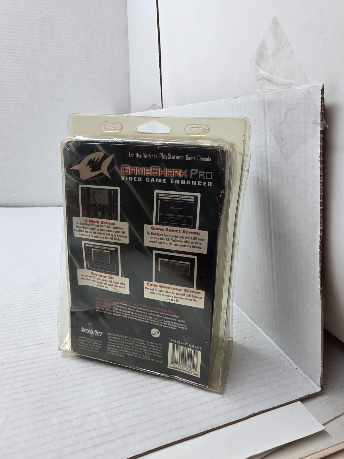 NEW Sealed W/Damaged box Game Shark Pro V 3.0 for PlayStation 1 Psone #G2