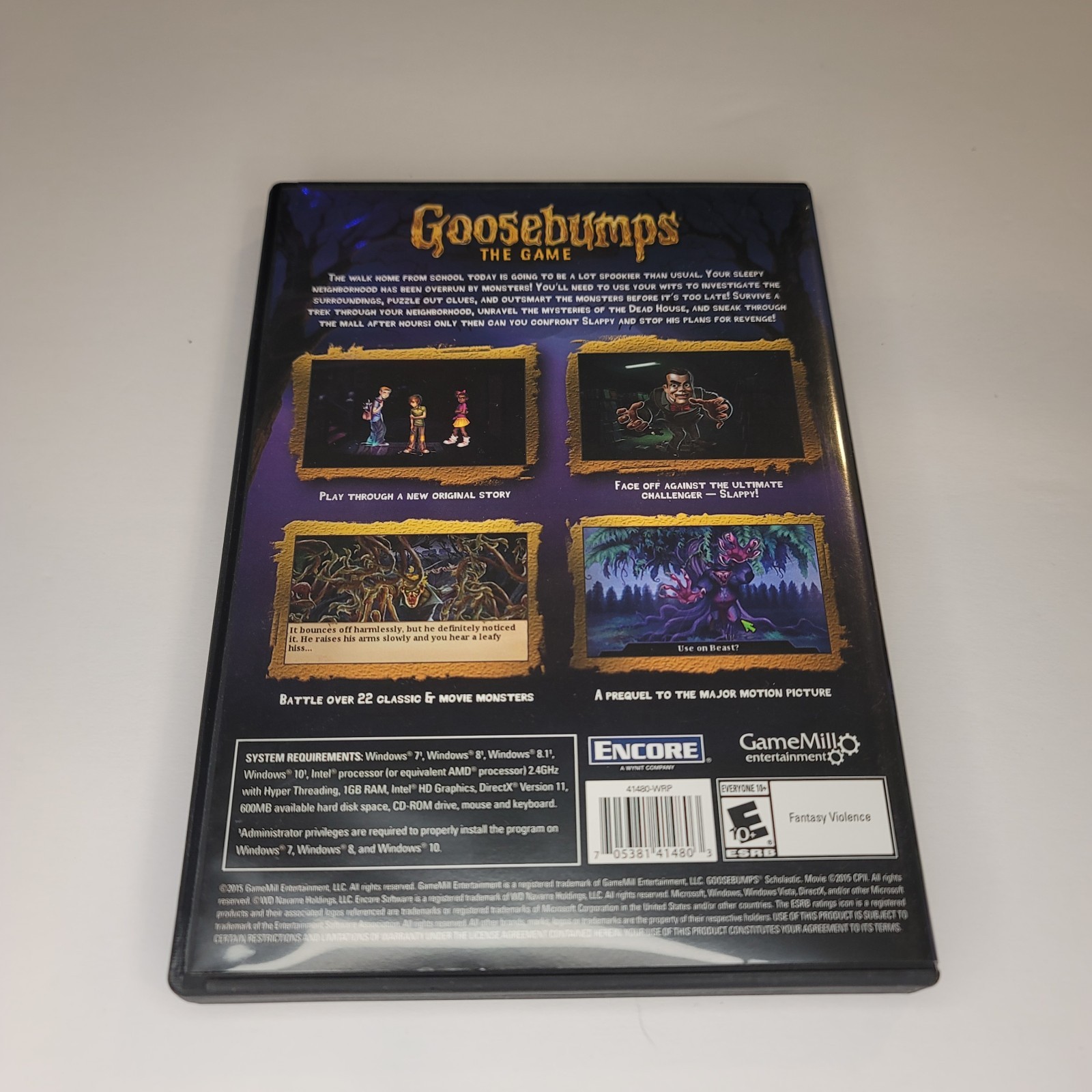 Goosebumps The Game PC CD-ROM Window 7 8 10 R.L. Stine Monster UNTESTED AS IS