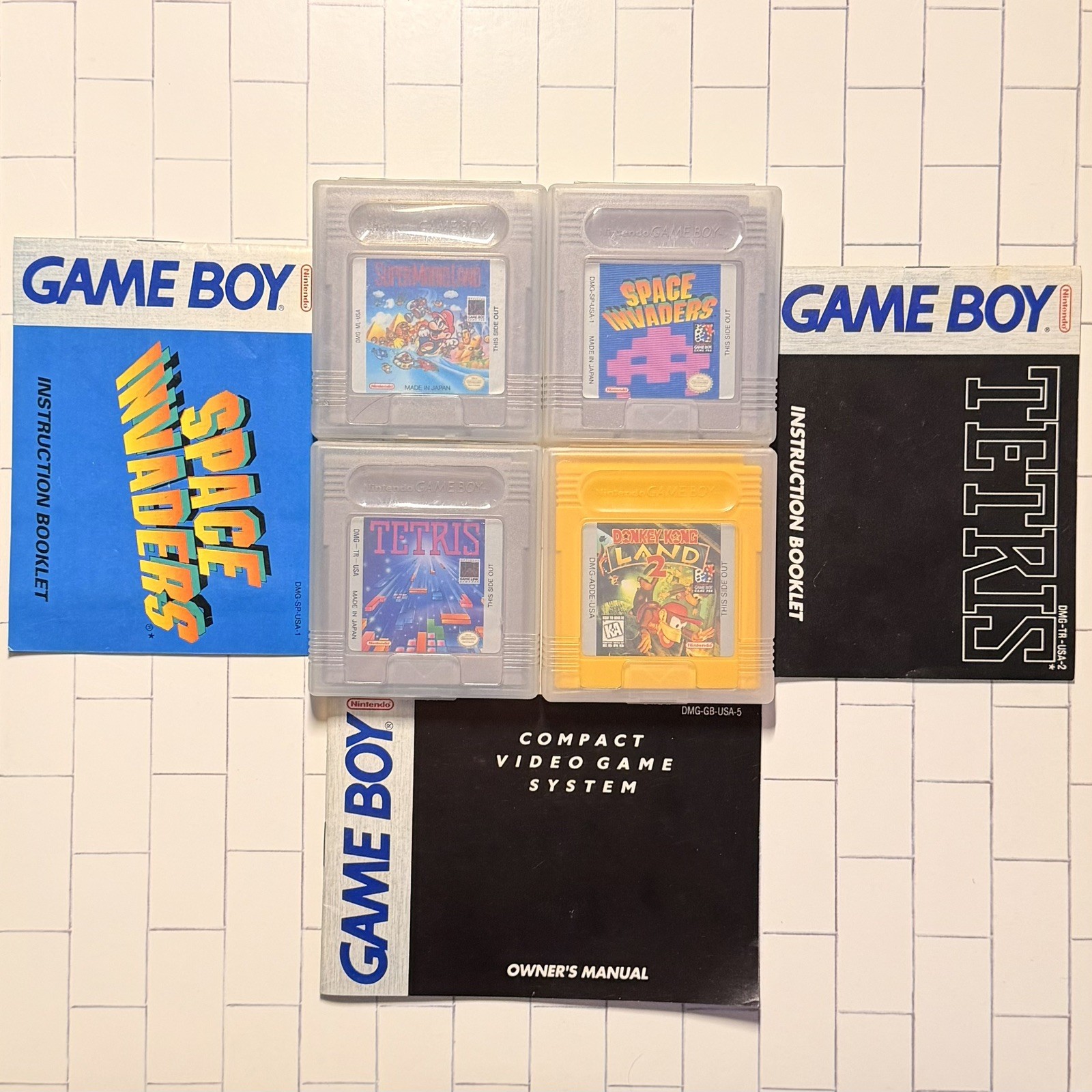 *Restored* Original Nintendo Game Boy DMG 4 Game Bundle – New Screen Lens
