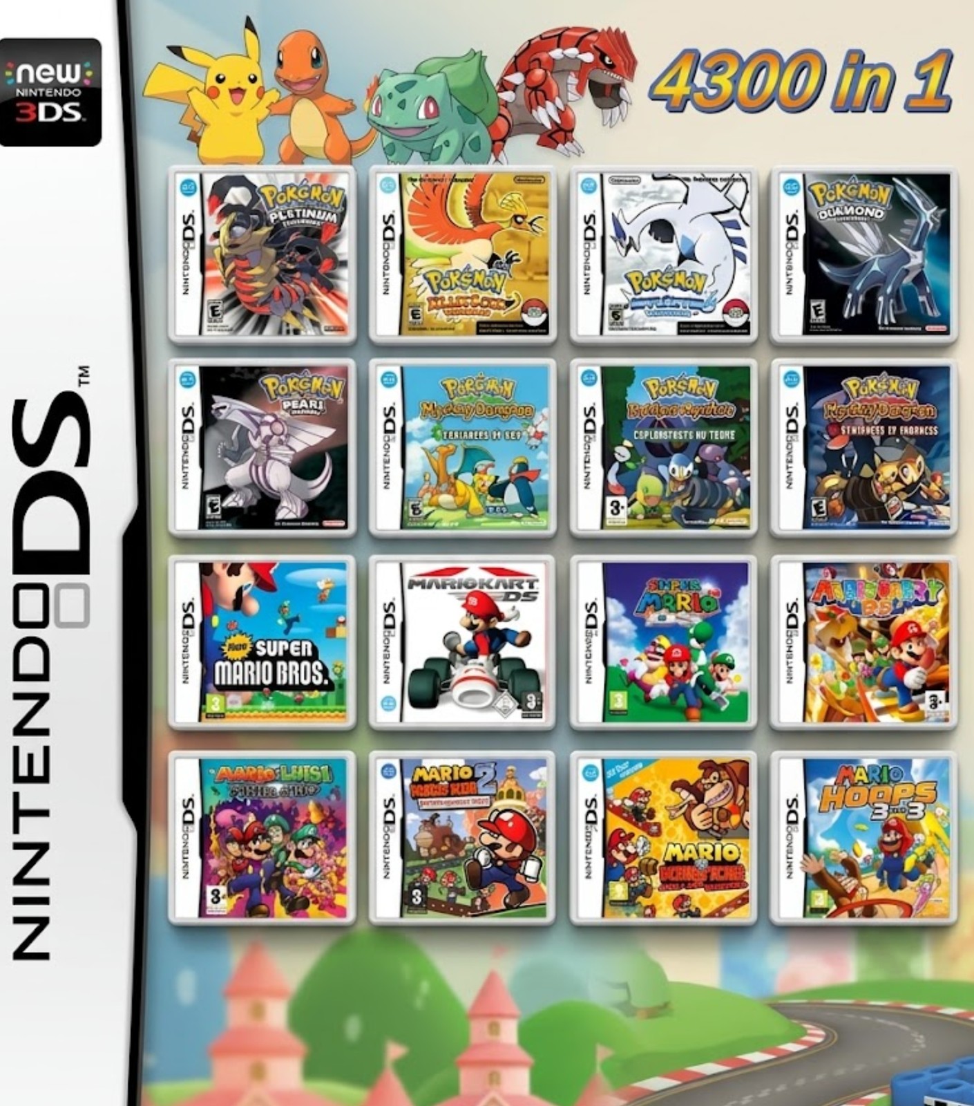 4300 in 1 Game Cartridge for Nintendo –Retro Game Collection with color box