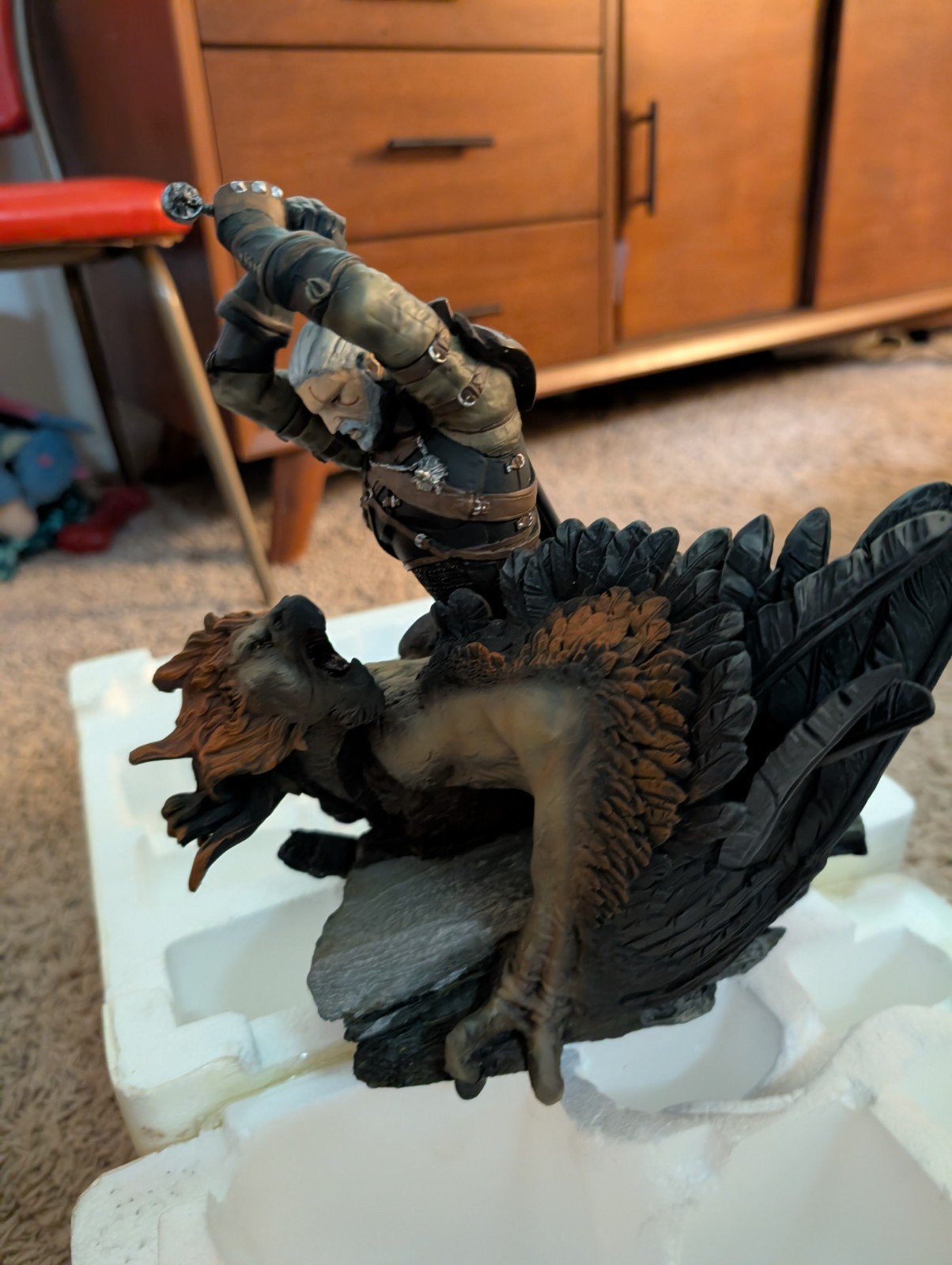 The Witcher Statue – Geralt vs Griffin Statue with Box