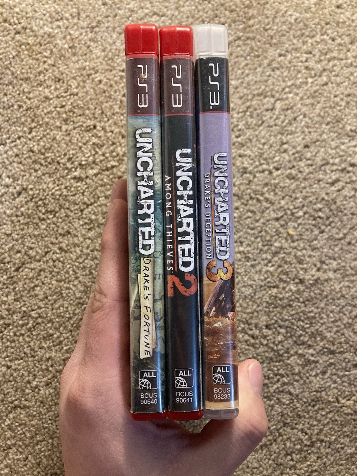 Uncharted 1, 2, & 3 Trilogy LOT (Sony PlayStation 3) RARE OOP COMPLETE IN BOX