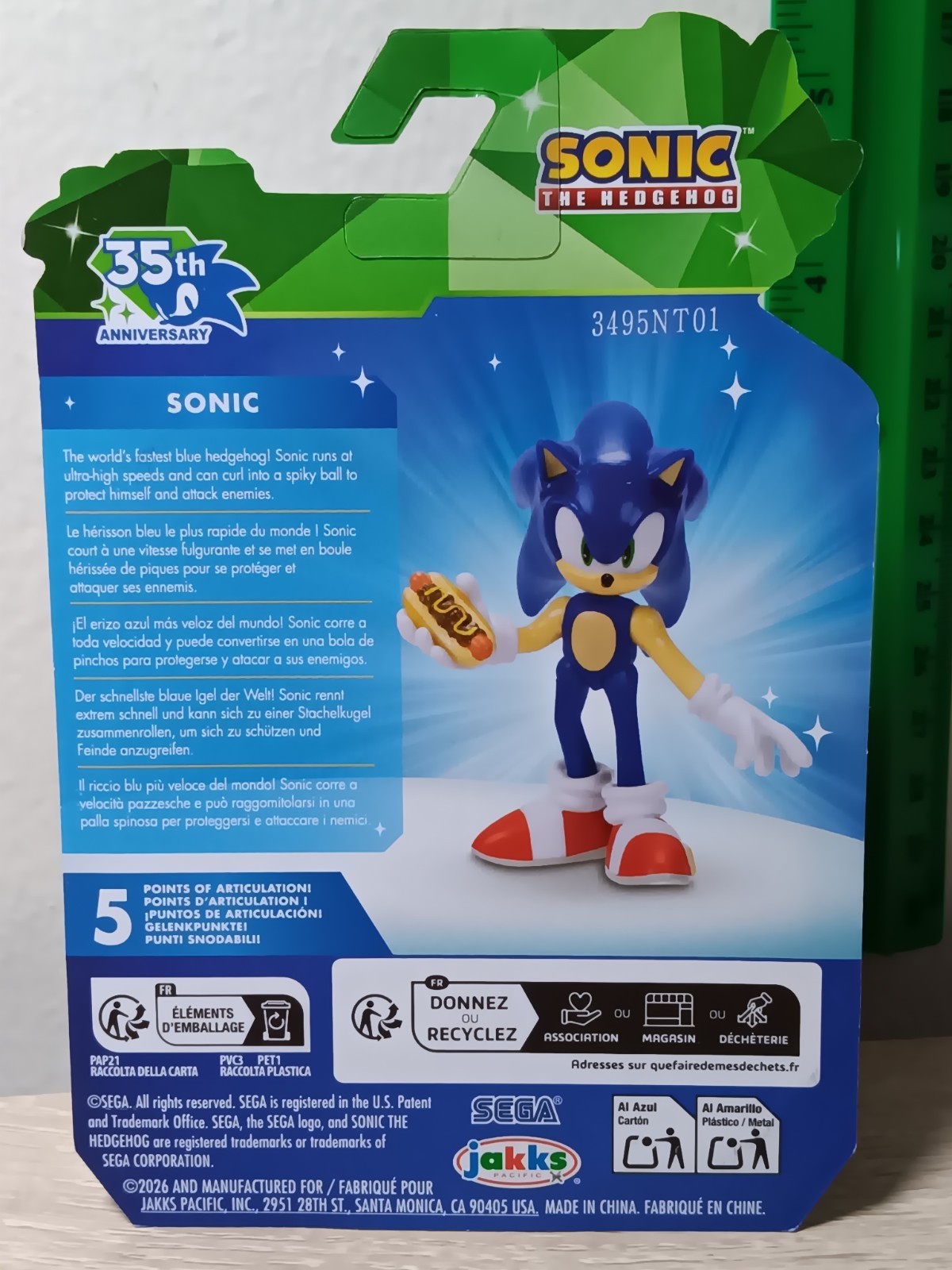 *FREE SHIP* 2.5″ CHILI DOG SONIC the Hedgehog (Modern) 35TH SEGA Jakks Pacific