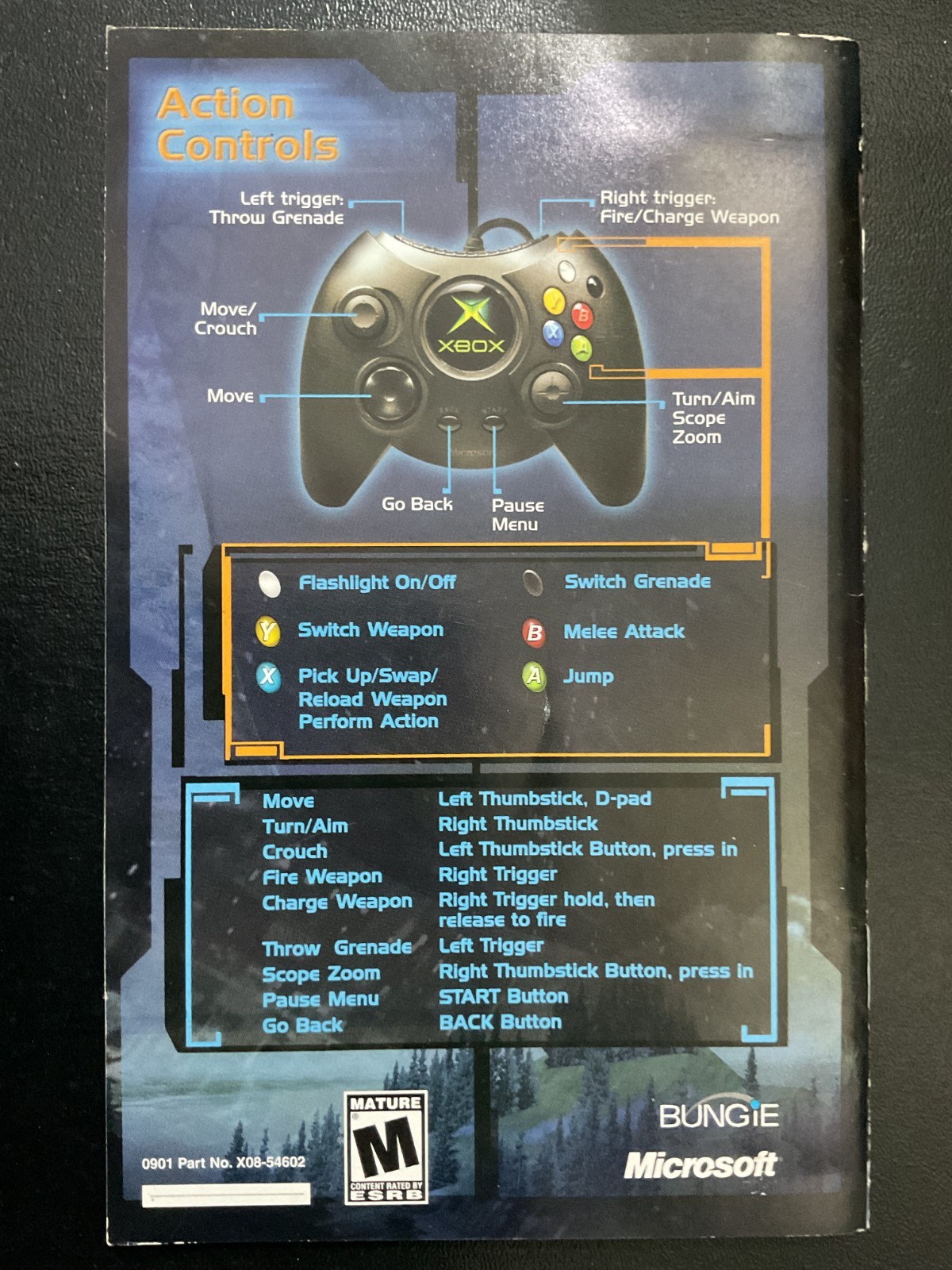 Halo Combat Evolved Microsoft XBOX Instruction Manual Only
