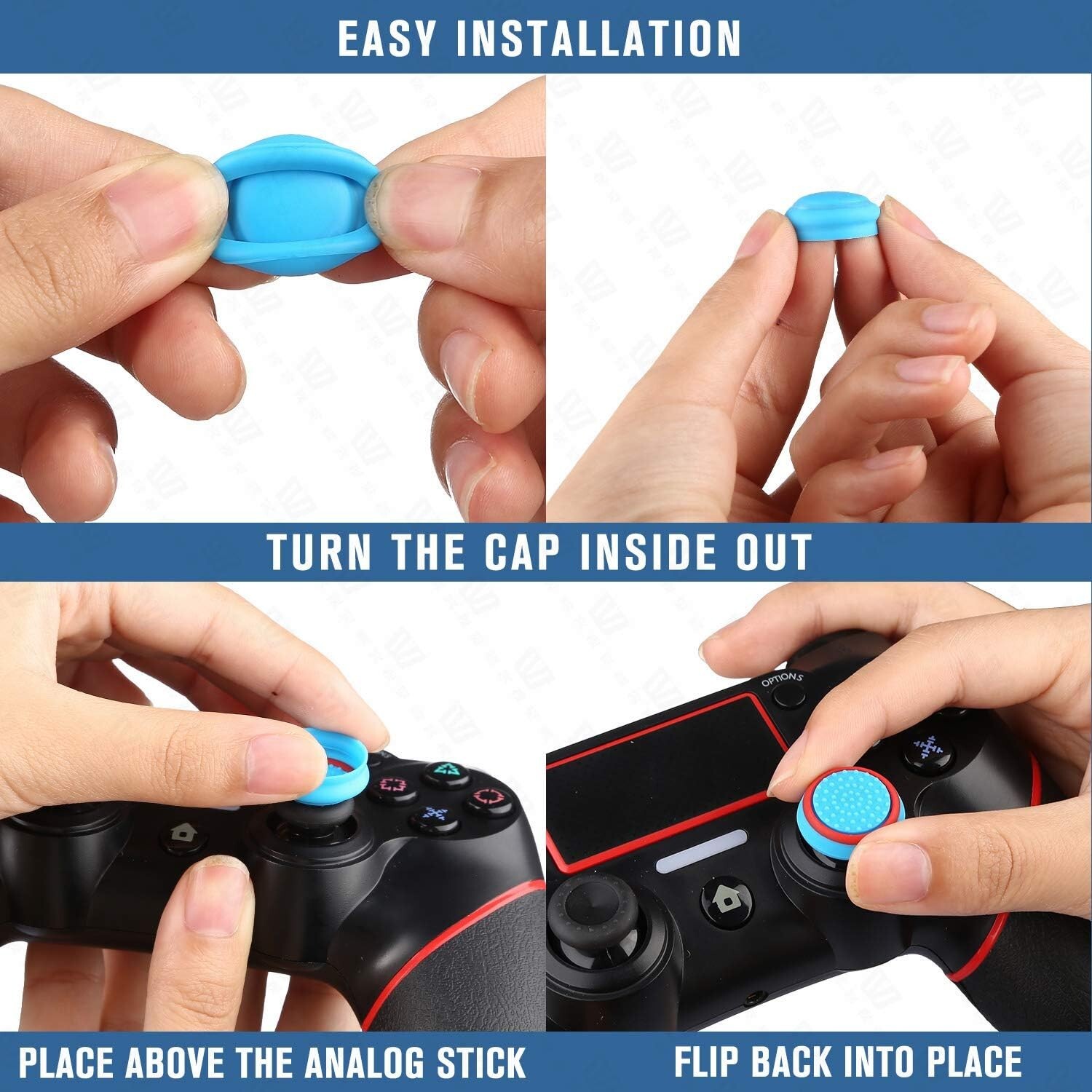 8 Pairs Thumb Grips Silicone Analog Stick Controller Replacement Joystick Cap