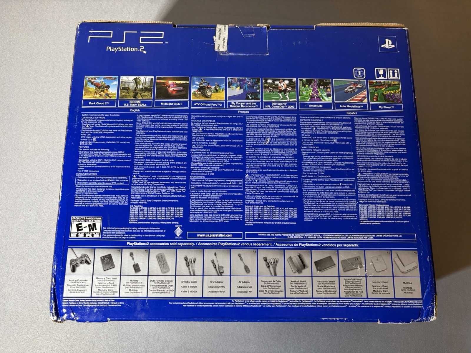 Open Box – Sony PlayStation 2 PS2 Black Game System SCPH-50001 Complete