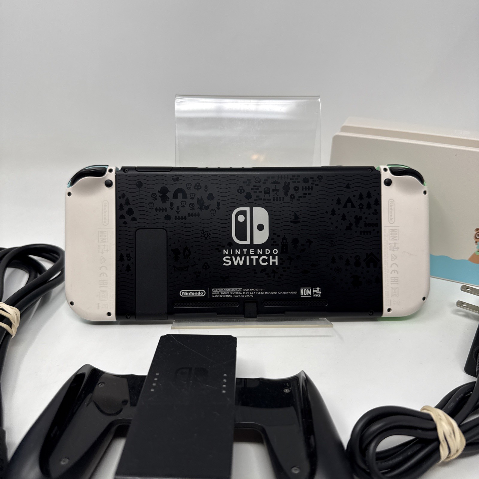 Nintendo Switch System Animal Crossing Edition W/ Charger And Matching Dock