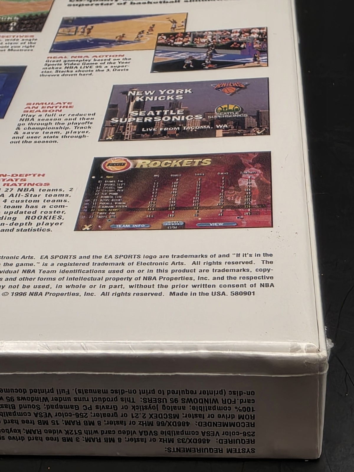 Rare Original Classic NBA LIVE 95 EA Sports Big Box PC CD – MS-DOS – Brand New!
