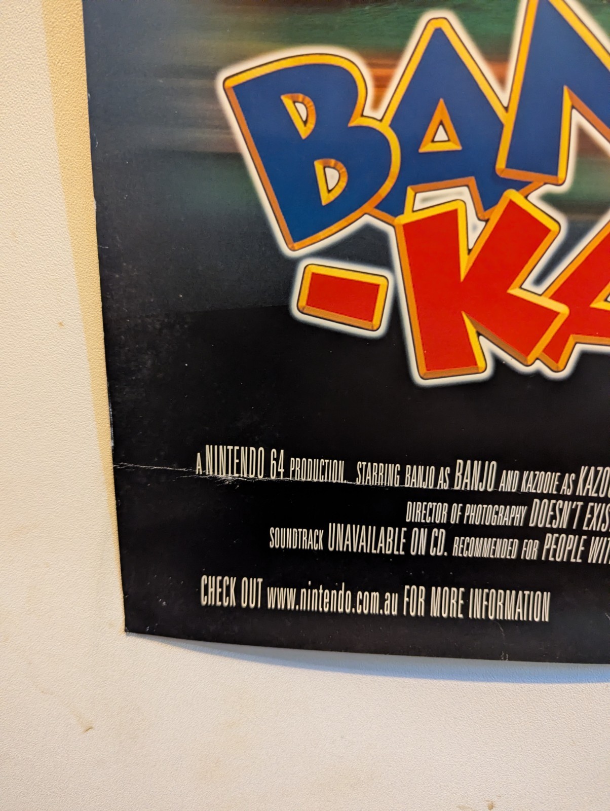 N64 Banjo Kazooie Promo Poster Nintendo 64 Store Display Promo Sign Rare