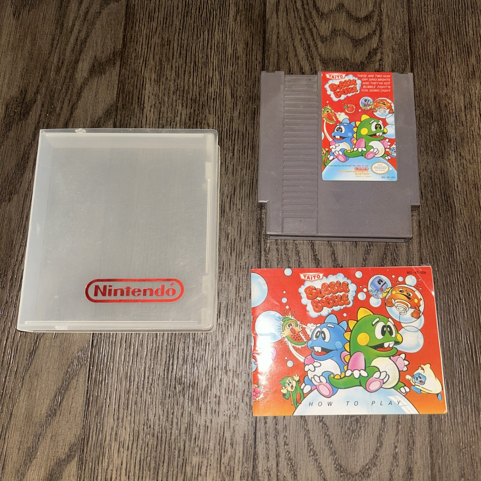 Bubble Bobble Nintendo NES 1988 Tested Cartridge, Manual, Case