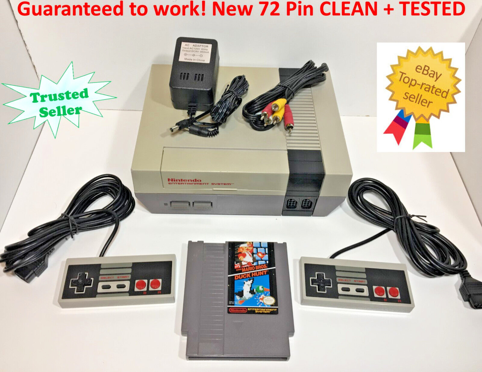 Nintendo Entertainment System NES Console NES-001 Super Mario RESTORED CLEAN