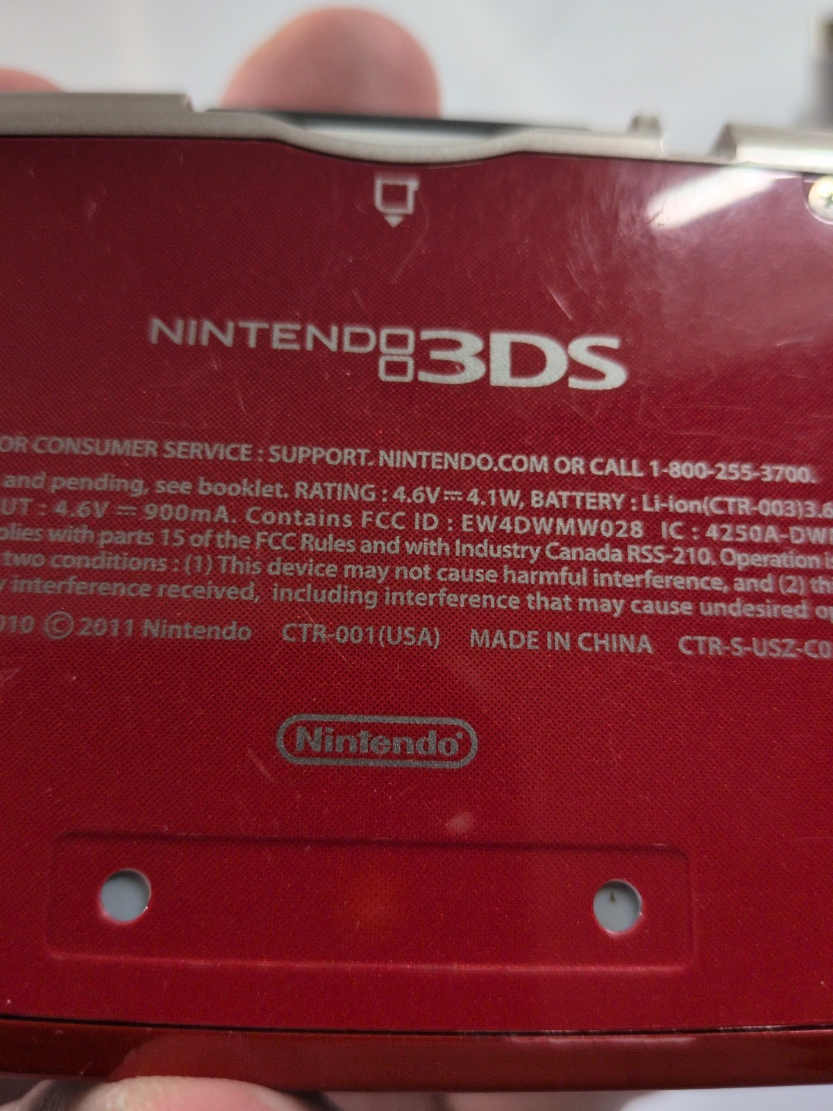 Nintendo 3DS Flame Red Handheld Console System CTR-001 & 4 Super Hero Game Lot