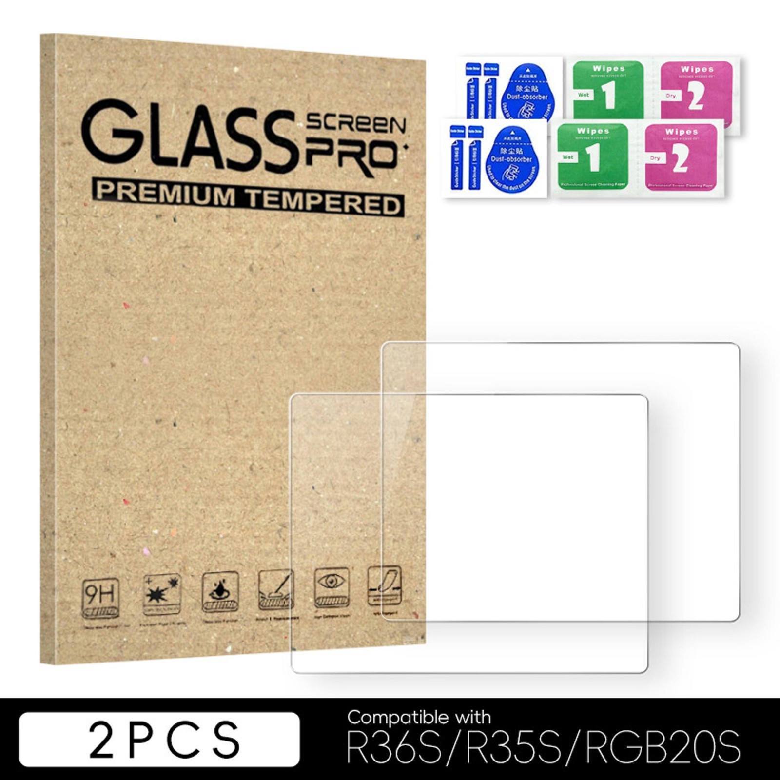 2PCS ​Film Screen Protector For R36S R35S RGB20S 3.5-inch Screen Tempered Film
