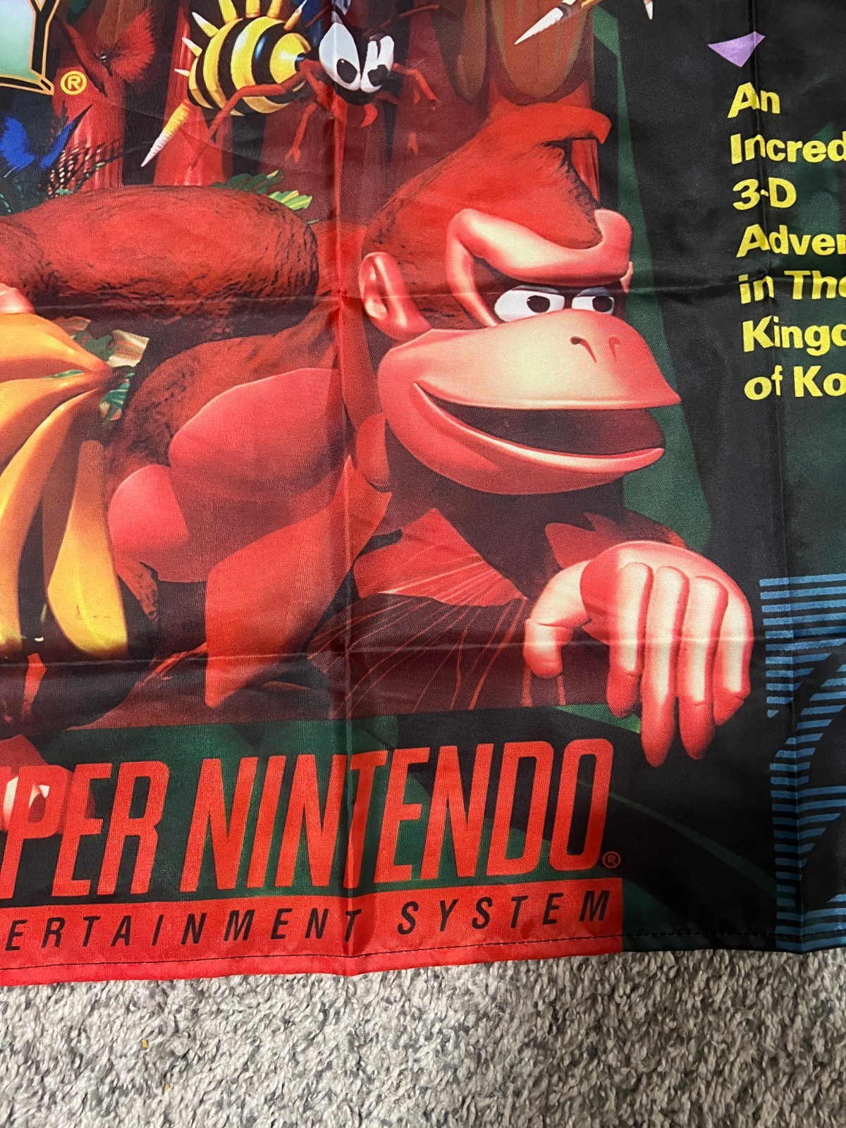 Donkey Kong Country SNES Custom Wall Banner Tapestry 3 x 3 Ft