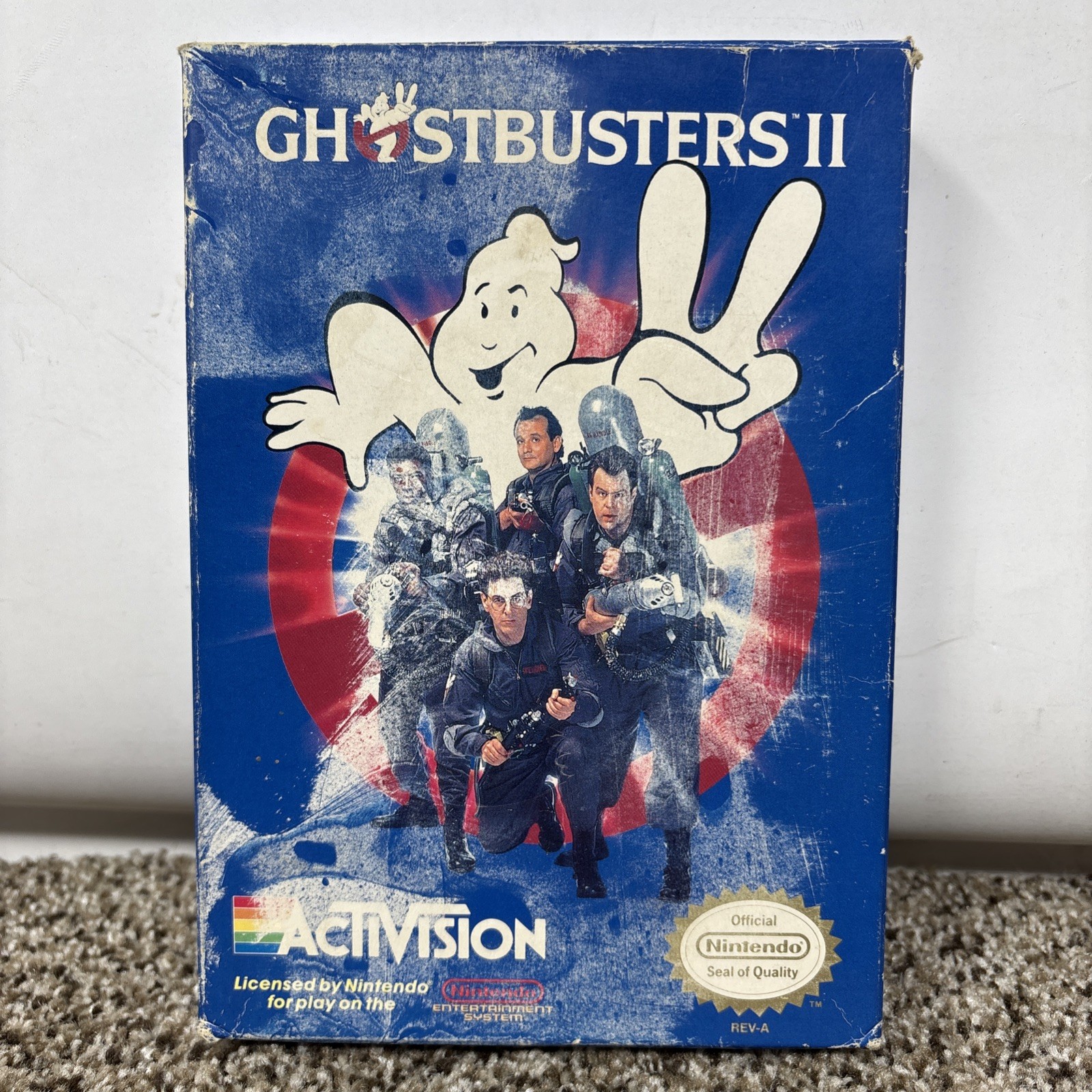 ROUGH!!!!!!! COMPLETE Ghostbusters II Nintendo Classic NES Game w/ Box & Manual