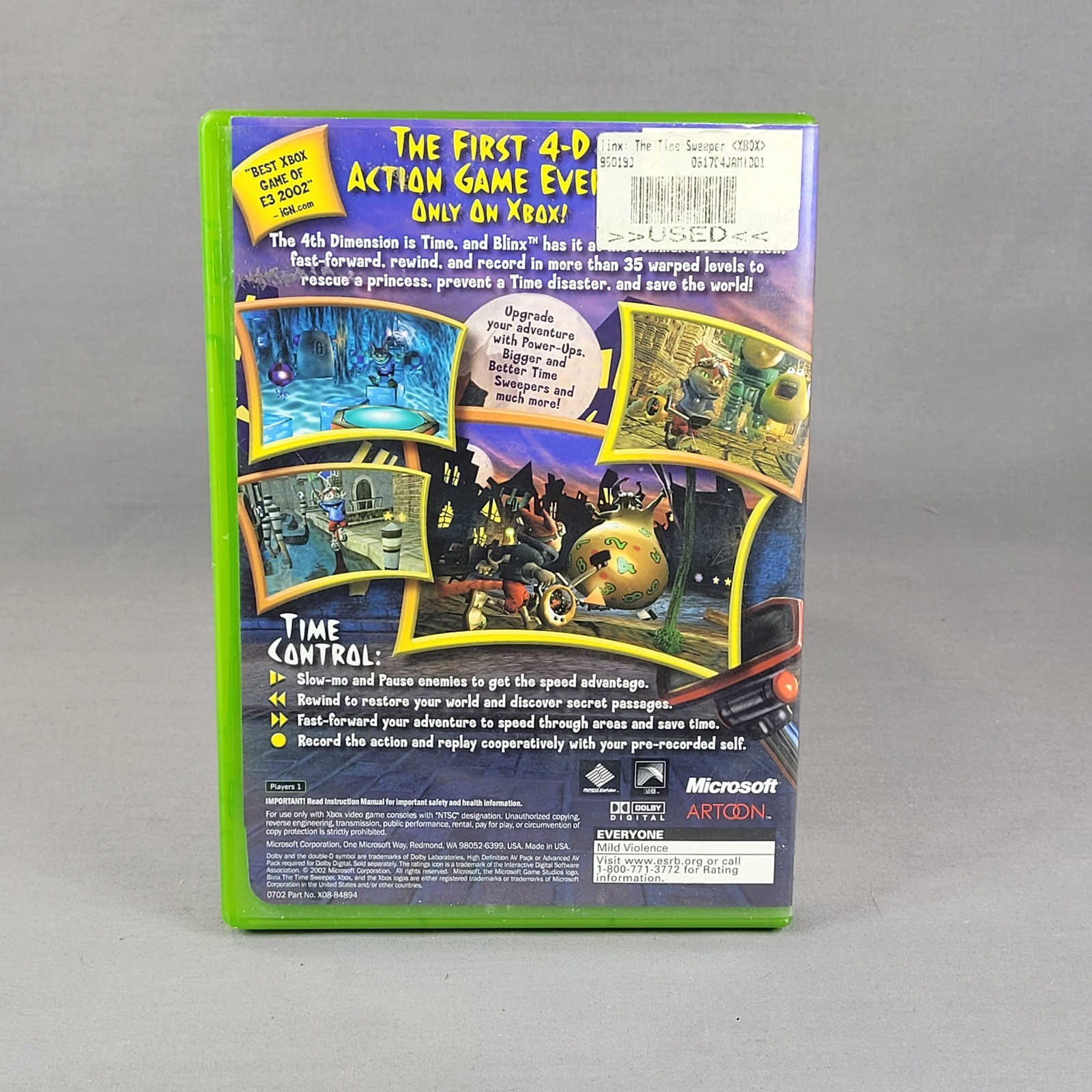 Blinx The Time Sweeper Microsoft Xbox Original Classic Action Adventure Game CIB